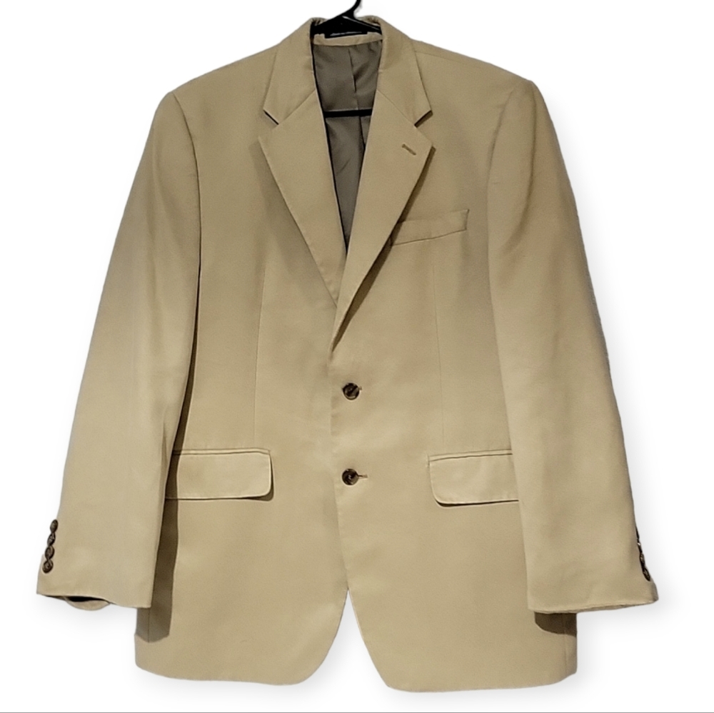 Chaps Men's Faux-Suede Long Sleeve Tan Jacket Size 40R